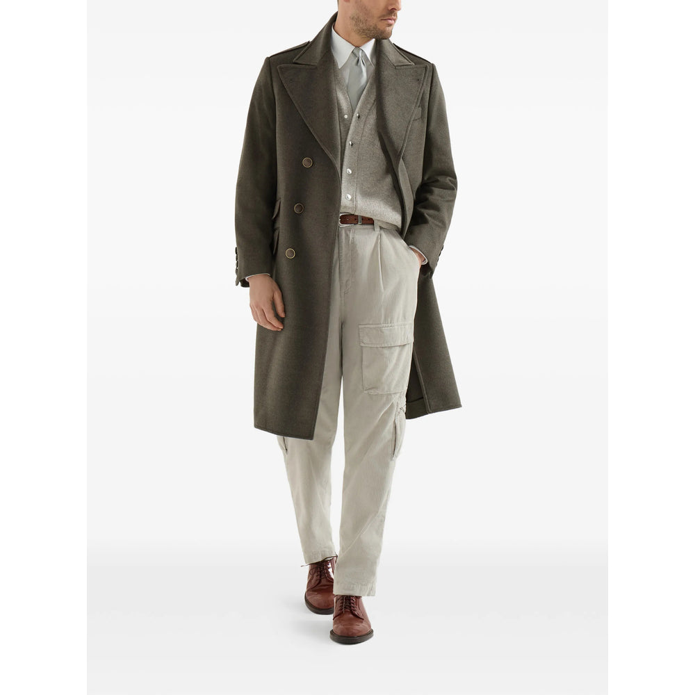 Brunello Cucinelli Green Coats - Double Breasted Coats Men BRUNELLO CUCINELLI