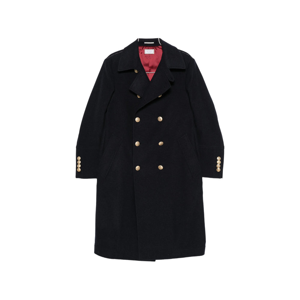 Brunello Cucinelli Blue Coats - Double Breasted Coats Men BRUNELLO CUCINELLI