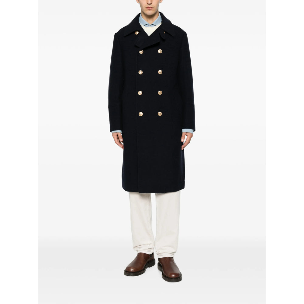 Brunello Cucinelli Blue Coats - Double Breasted Coats Men BRUNELLO CUCINELLI