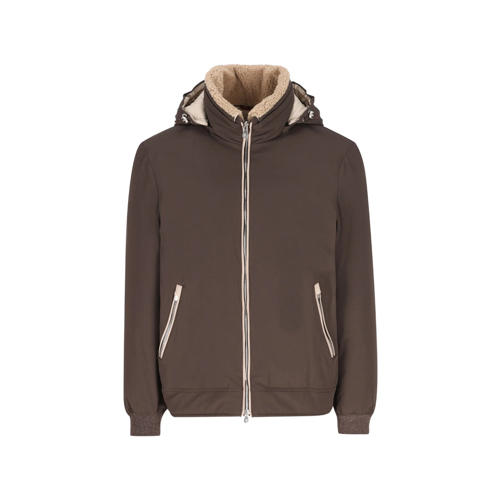 Brunello Cucinelli Brown Jackets - Hooded Jackets Men BRUNELLO CUCINELLI