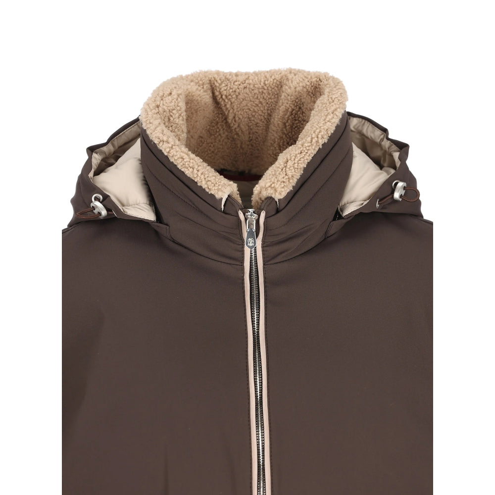 Brunello Cucinelli Brown Jackets - Hooded Jackets Men BRUNELLO CUCINELLI
