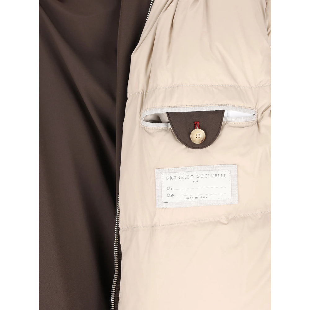 Brunello Cucinelli Brown Jackets - Hooded Jackets Men BRUNELLO CUCINELLI