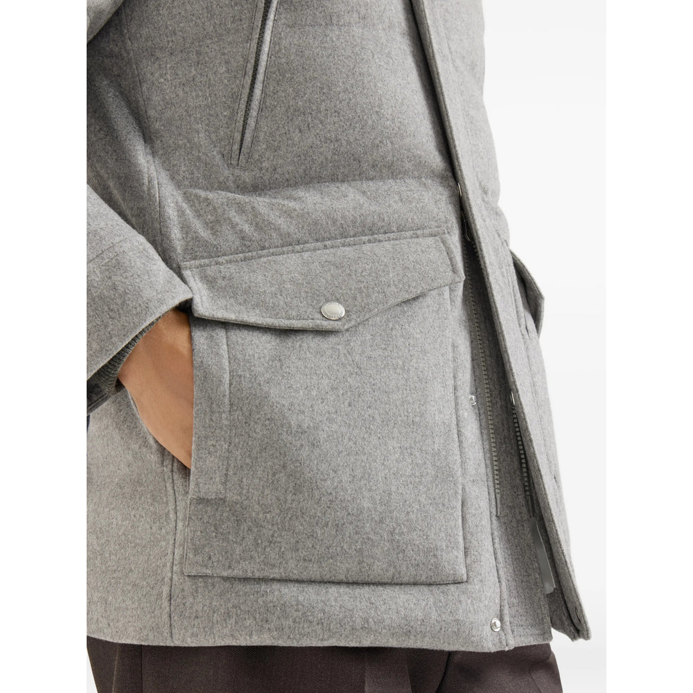 Brunello Cucinelli Grey Jackets - Padded & Down Jackets Men BRUNELLO CUCINELLI