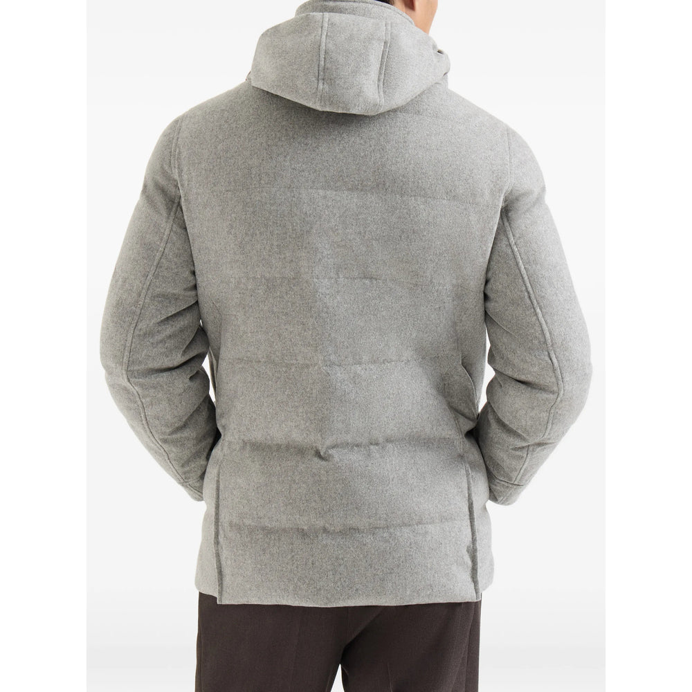Brunello Cucinelli Grey Jackets - Padded & Down Jackets Men BRUNELLO CUCINELLI