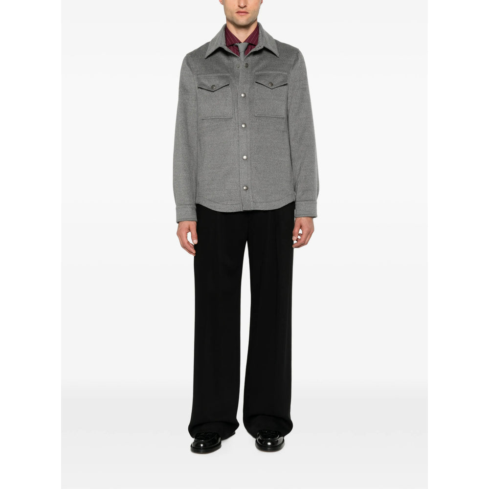 Brunello Cucinelli Grey Jackets - Shirt Jackets Men BRUNELLO CUCINELLI