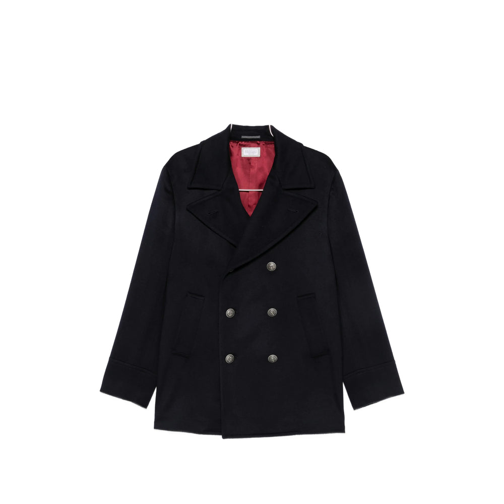 Brunello Cucinelli Blue Coats - Peacoats Men BRUNELLO CUCINELLI