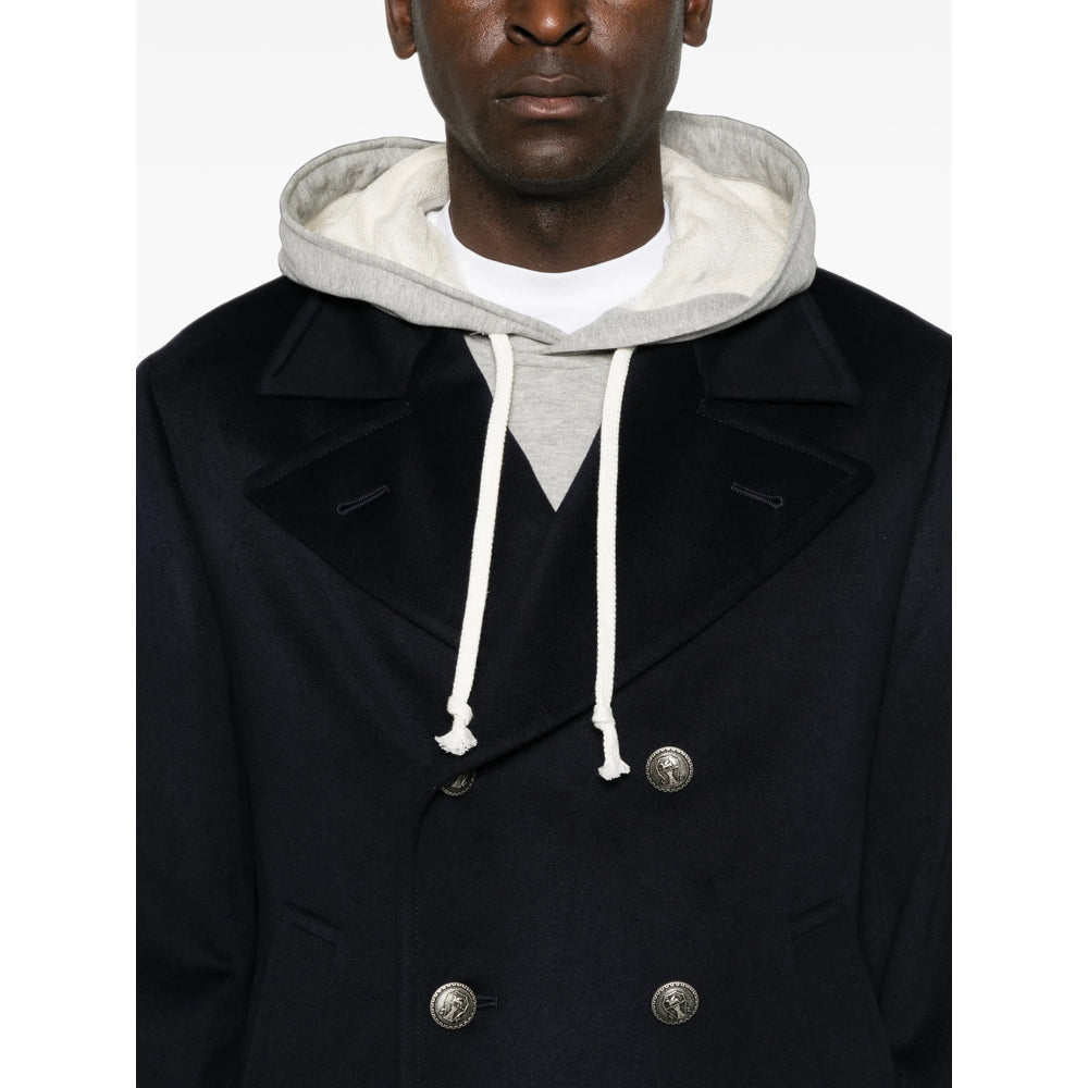 Brunello Cucinelli Blue Coats - Peacoats Men BRUNELLO CUCINELLI