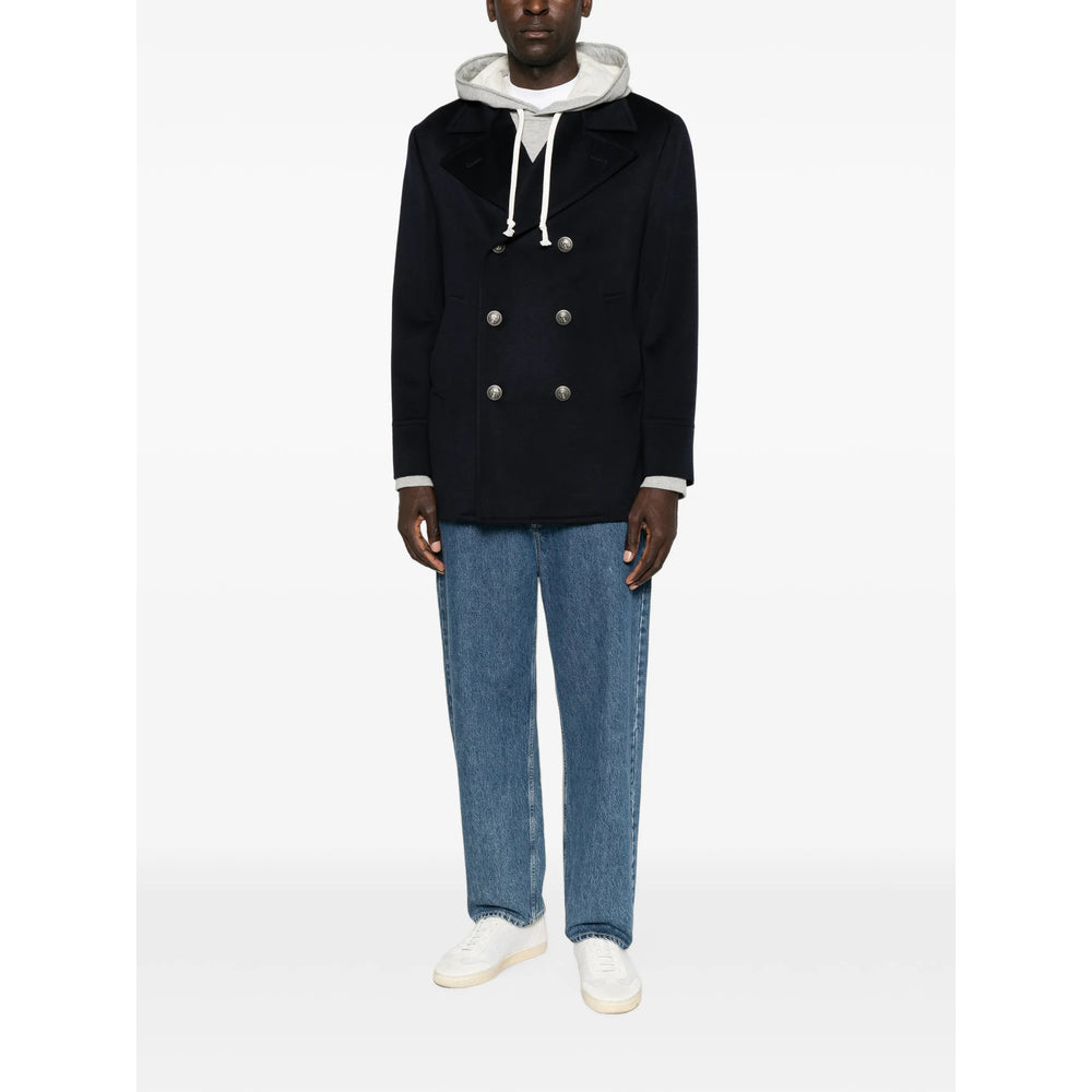 Brunello Cucinelli Blue Coats - Peacoats Men BRUNELLO CUCINELLI
