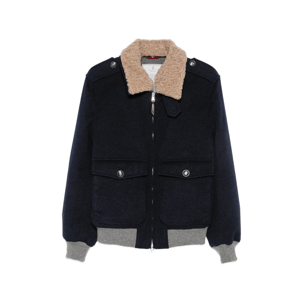 Brunello Cucinelli Blue Jackets - Bomber Jackets Men BRUNELLO CUCINELLI