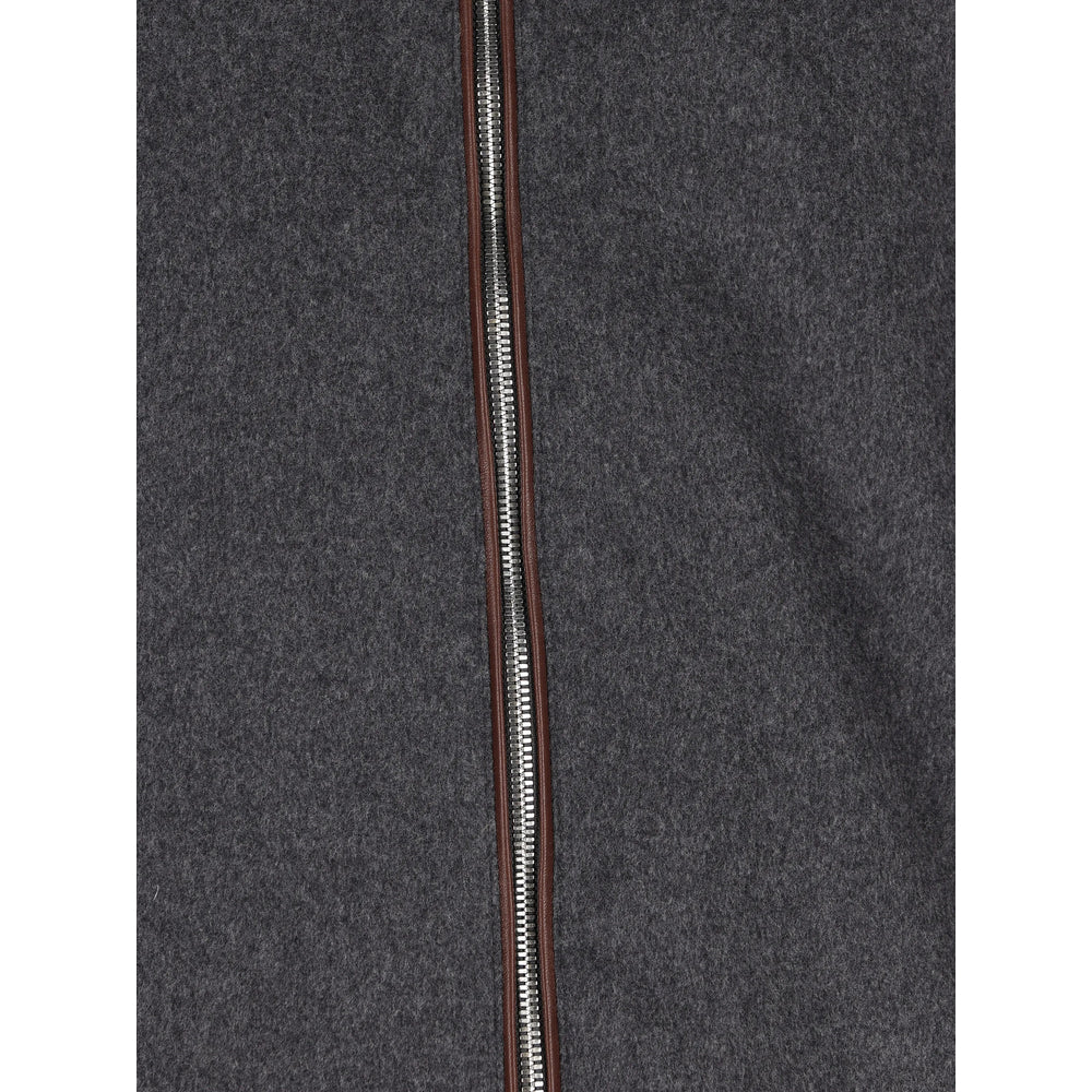 Brunello Cucinelli Grey Jackets - Hooded Jackets Men BRUNELLO CUCINELLI