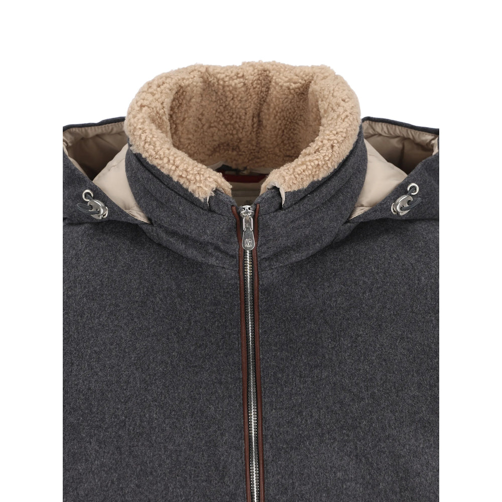 Brunello Cucinelli Grey Jackets - Hooded Jackets Men BRUNELLO CUCINELLI