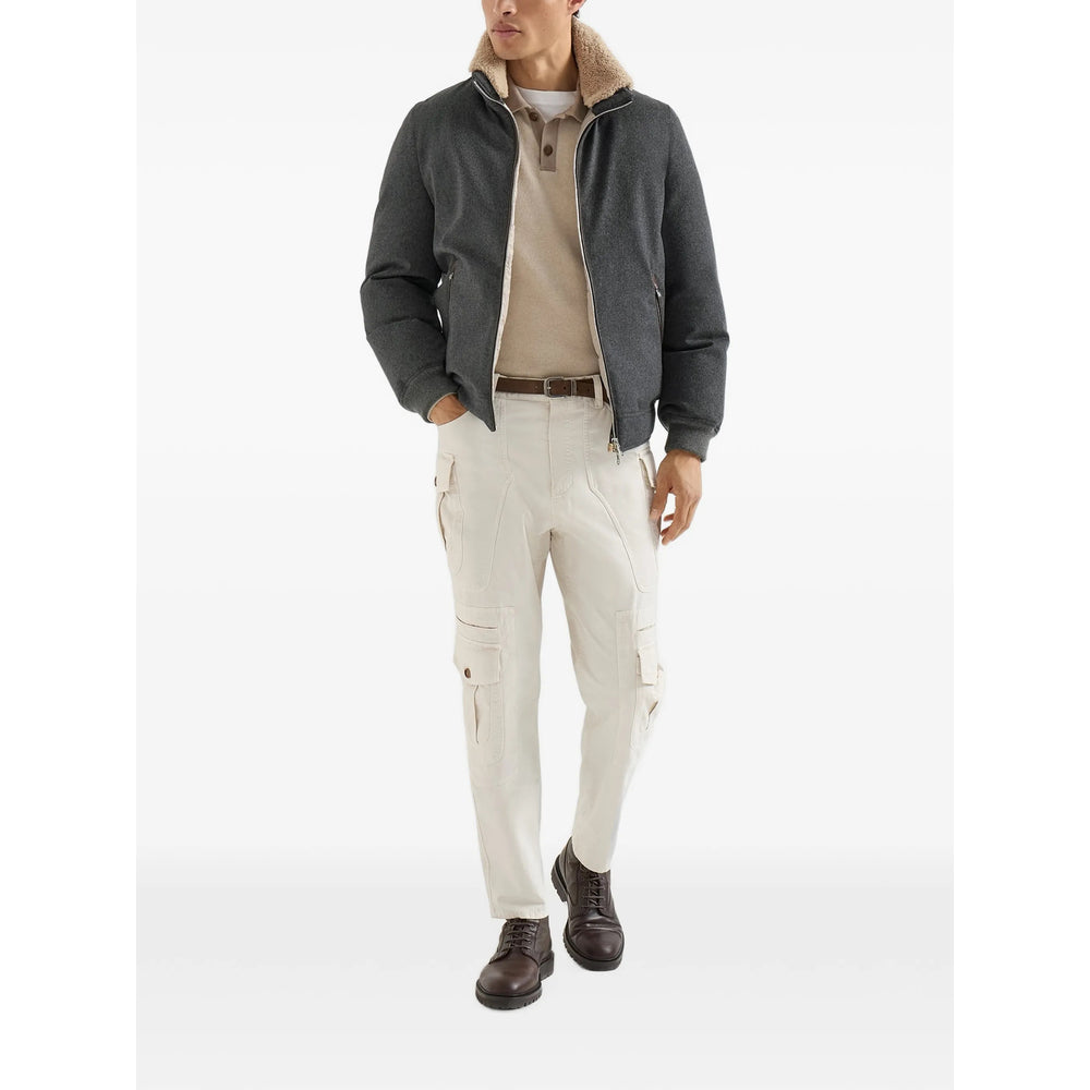 Brunello Cucinelli Grey Jackets - Hooded Jackets Men BRUNELLO CUCINELLI