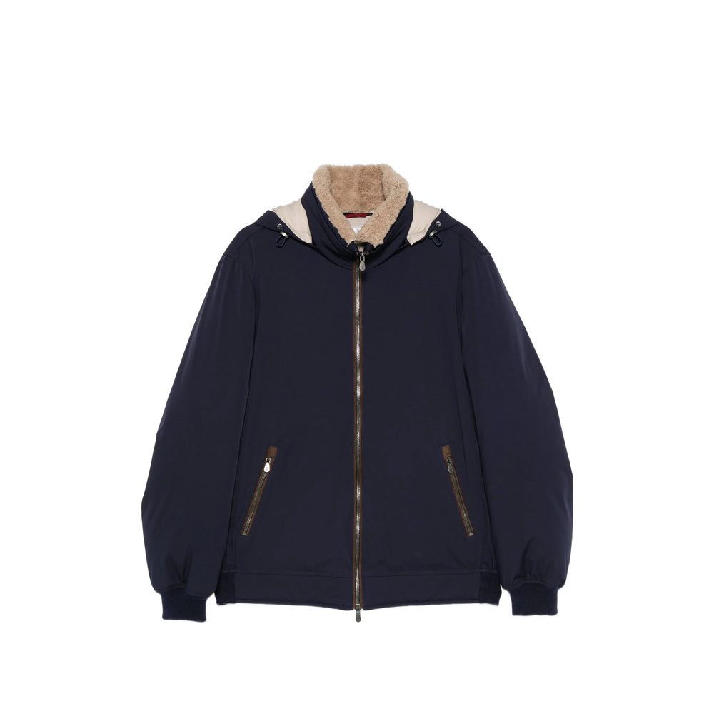 Brunello Cucinelli Blue Jackets - Hooded Jackets Men BRUNELLO CUCINELLI