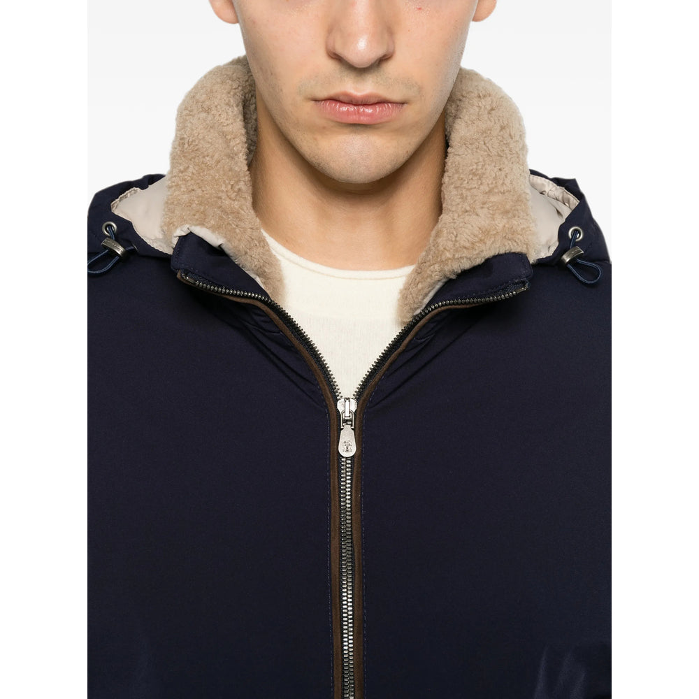 Brunello Cucinelli Blue Jackets - Hooded Jackets Men BRUNELLO CUCINELLI