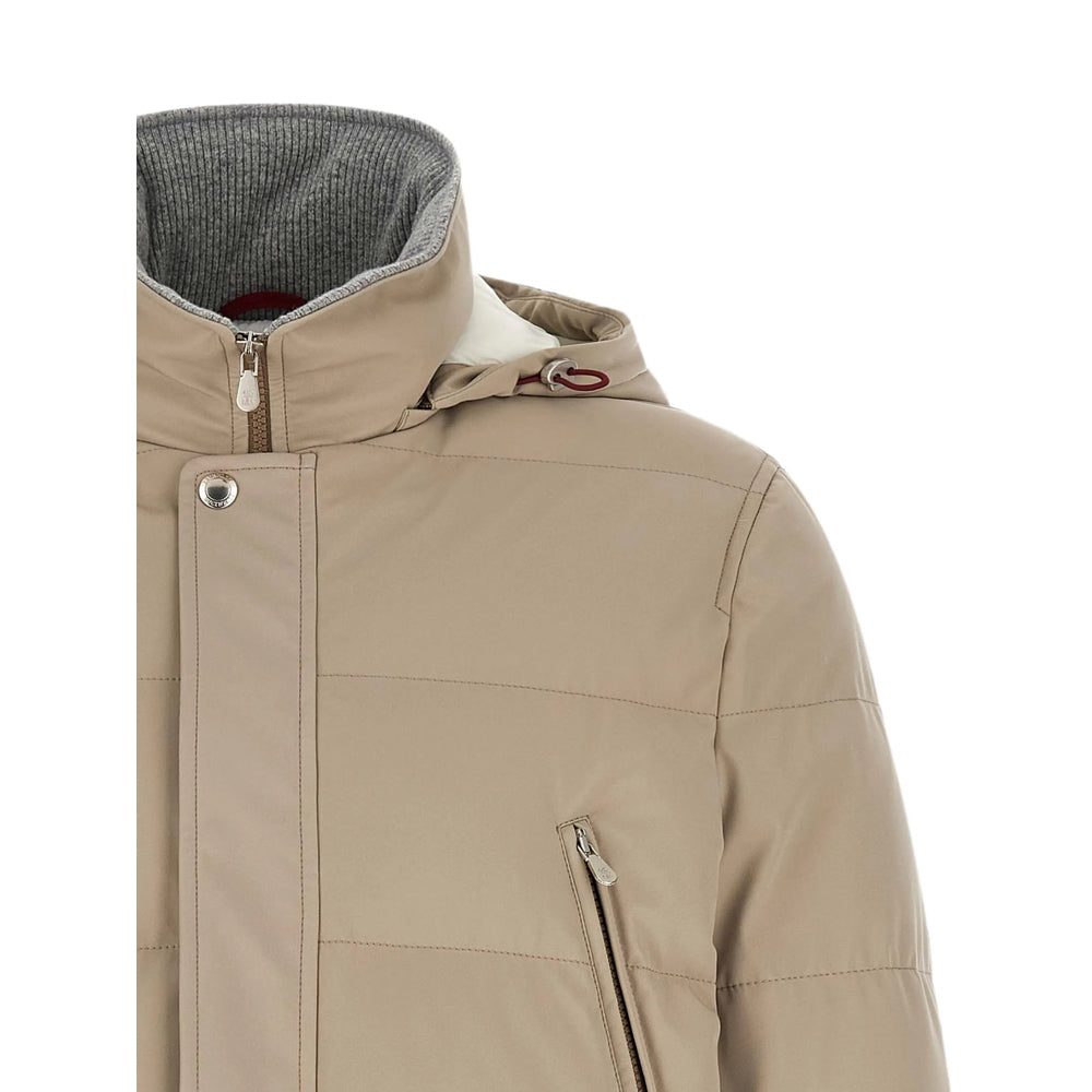 Brunello Cucinelli Neutrals Coats - Parkas Men BRUNELLO CUCINELLI