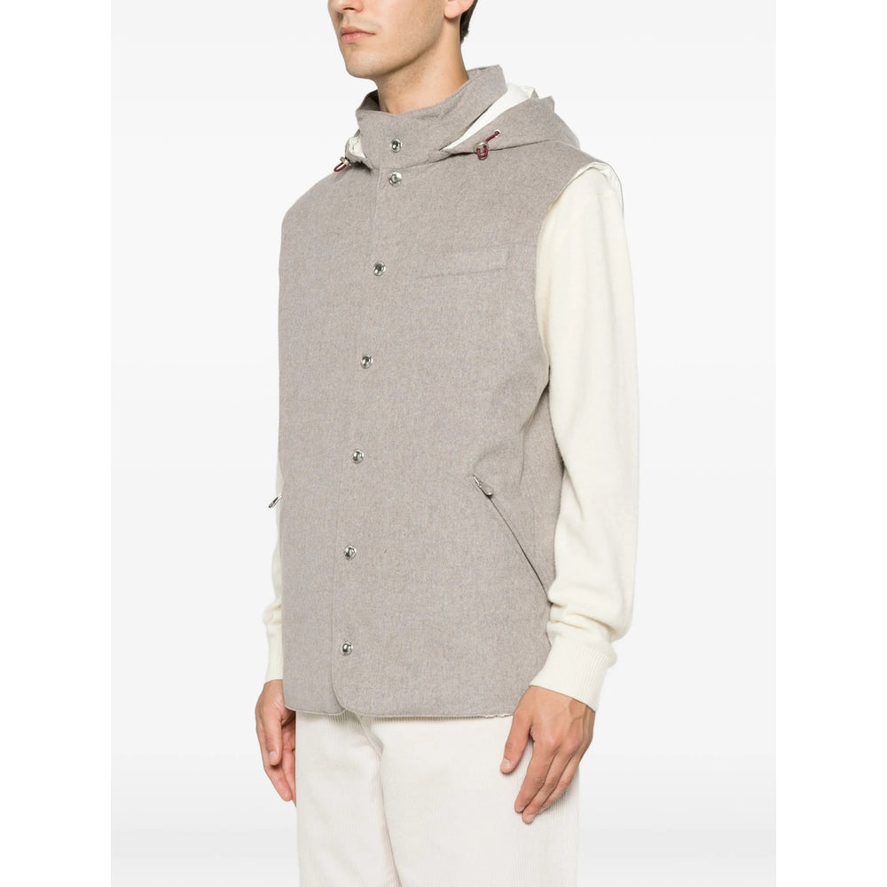 Brunello Cucinelli Grey Jackets - Waistcoats & Gilets Men BRUNELLO CUCINELLI