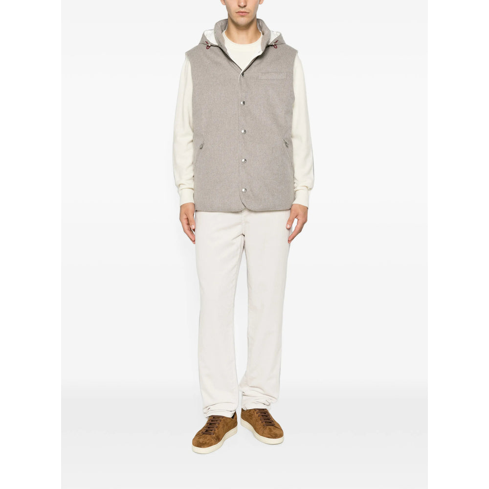 Brunello Cucinelli Grey Jackets - Waistcoats & Gilets Men BRUNELLO CUCINELLI