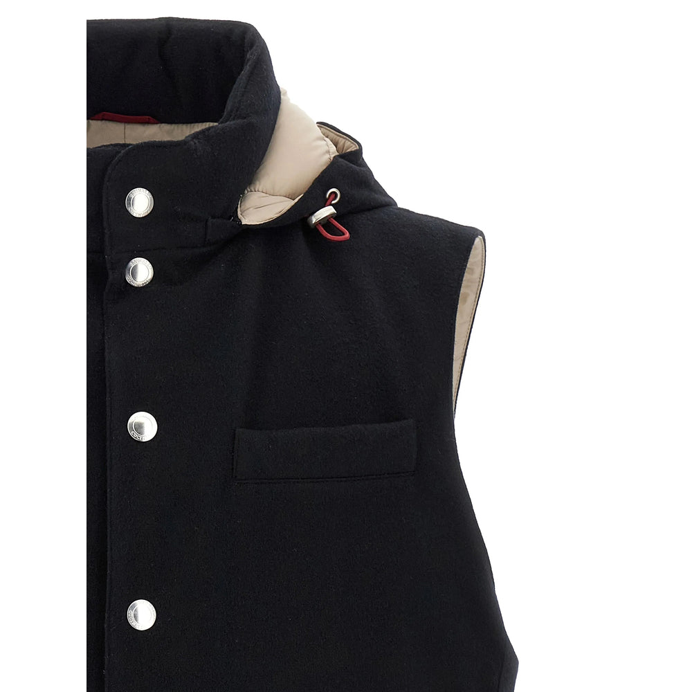 Brunello Cucinelli Black Jackets - Waistcoats & Gilets Men BRUNELLO CUCINELLI