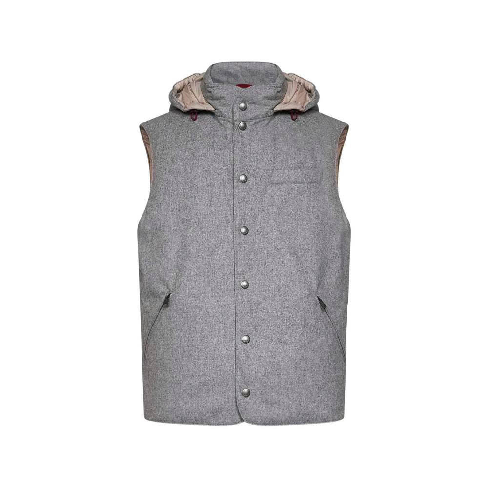 Brunello Cucinelli Grey Jackets - Waistcoats & Gilets Men BRUNELLO CUCINELLI
