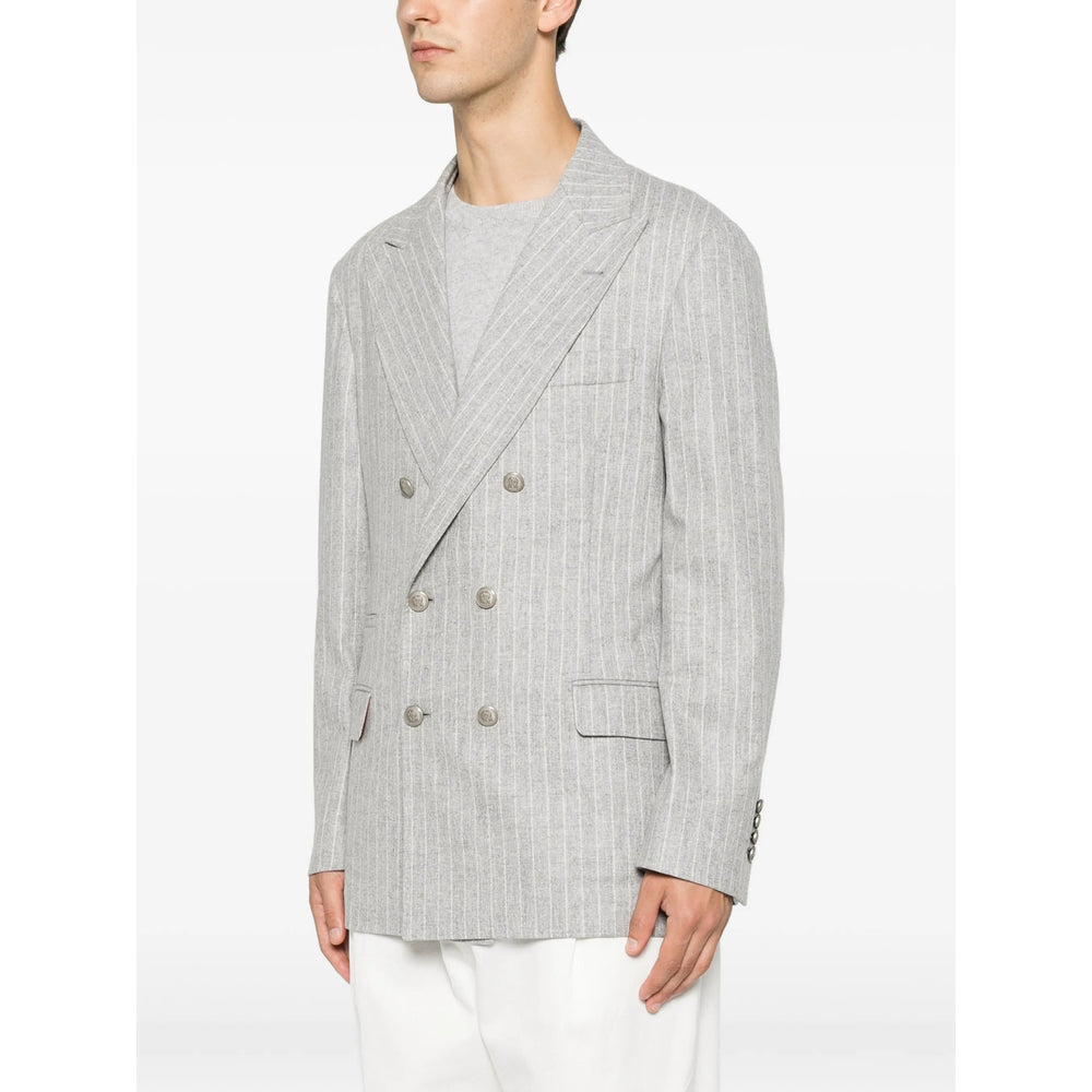 Brunello Cucinelli Grey Jackets - Blazers Men BRUNELLO CUCINELLI