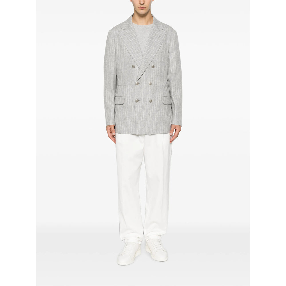 Brunello Cucinelli Grey Jackets - Blazers Men BRUNELLO CUCINELLI