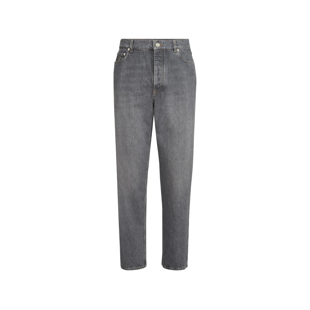 Brunello Cucinelli Grey Denim - Regular & Straight-Leg Jeans Men BRUNELLO CUCINELLI