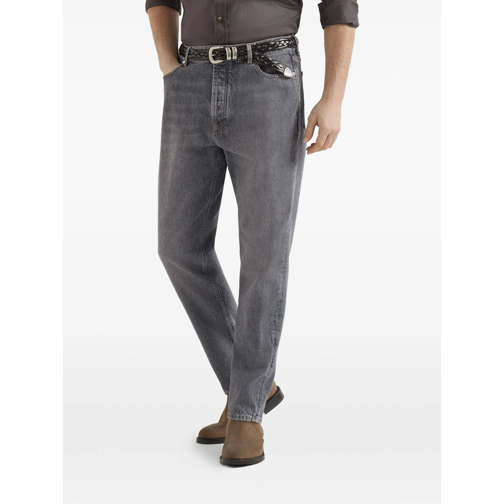 Brunello Cucinelli Grey Denim - Regular & Straight-Leg Jeans Men BRUNELLO CUCINELLI