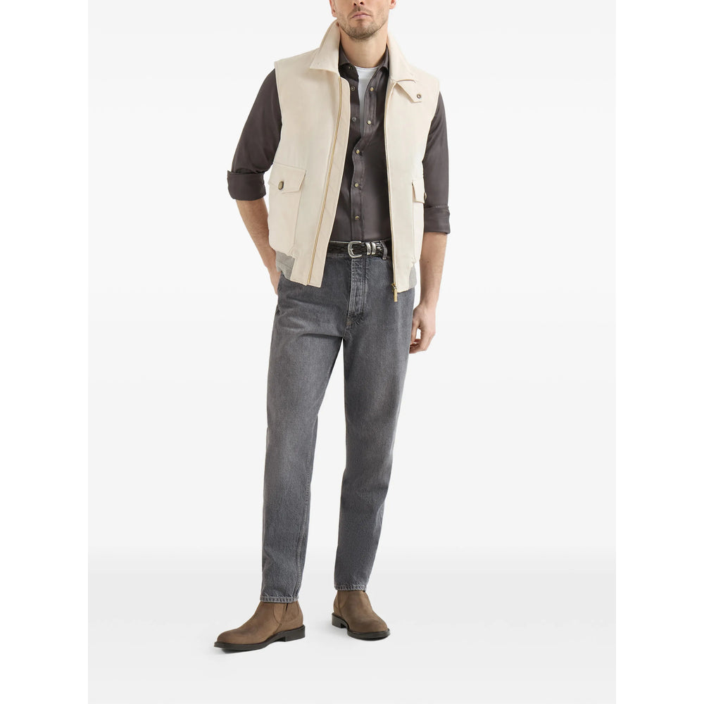 Brunello Cucinelli Grey Denim - Regular & Straight-Leg Jeans Men BRUNELLO CUCINELLI