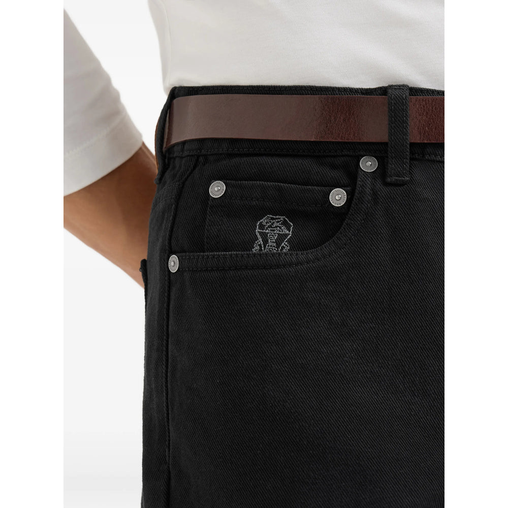 Brunello Cucinelli Black Denim - Regular & Straight-Leg Jeans Men BRUNELLO CUCINELLI