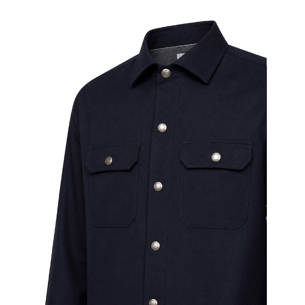 Brunello Cucinelli Blue Shirts Men BRUNELLO CUCINELLI