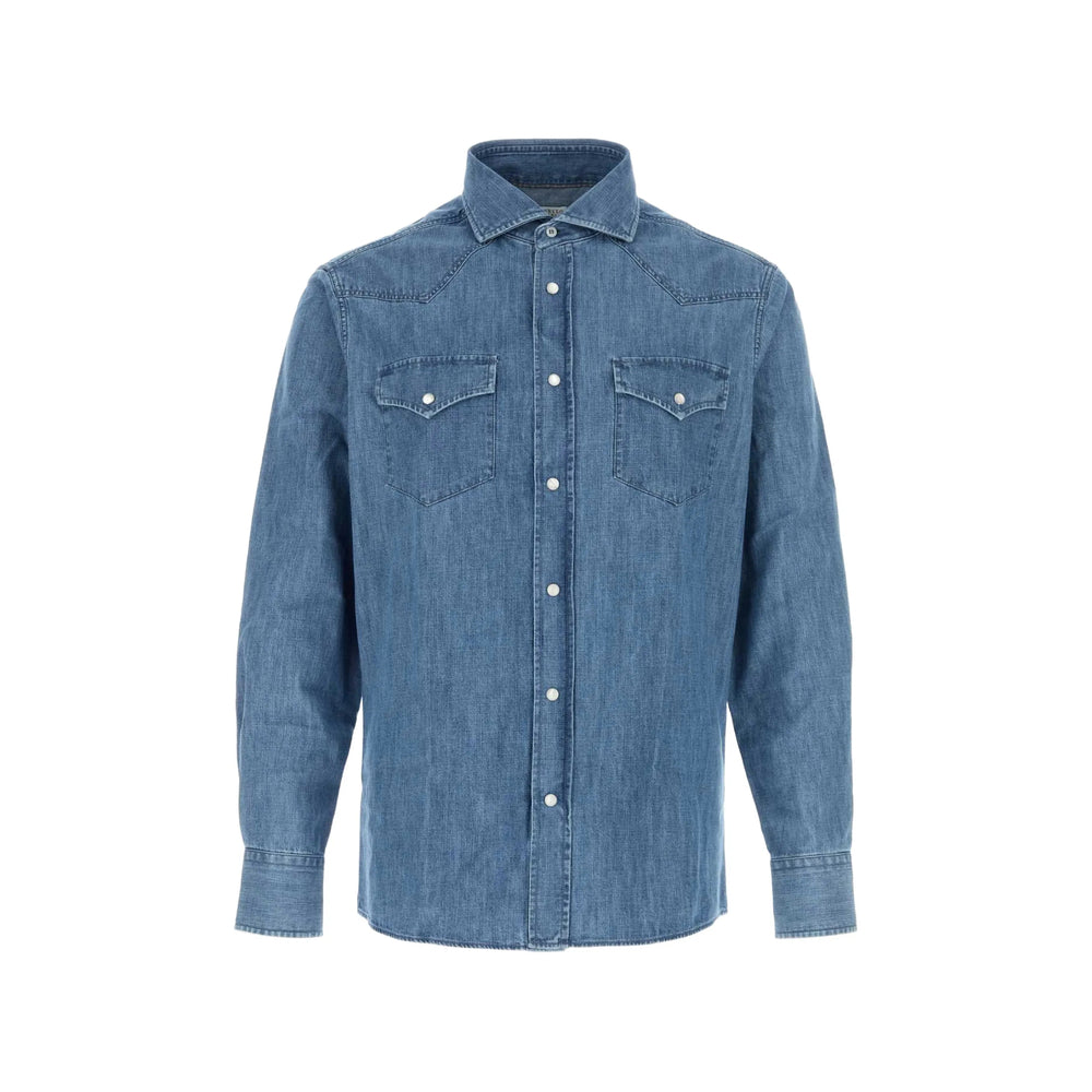 Brunello Cucinelli Blue Shirts Men