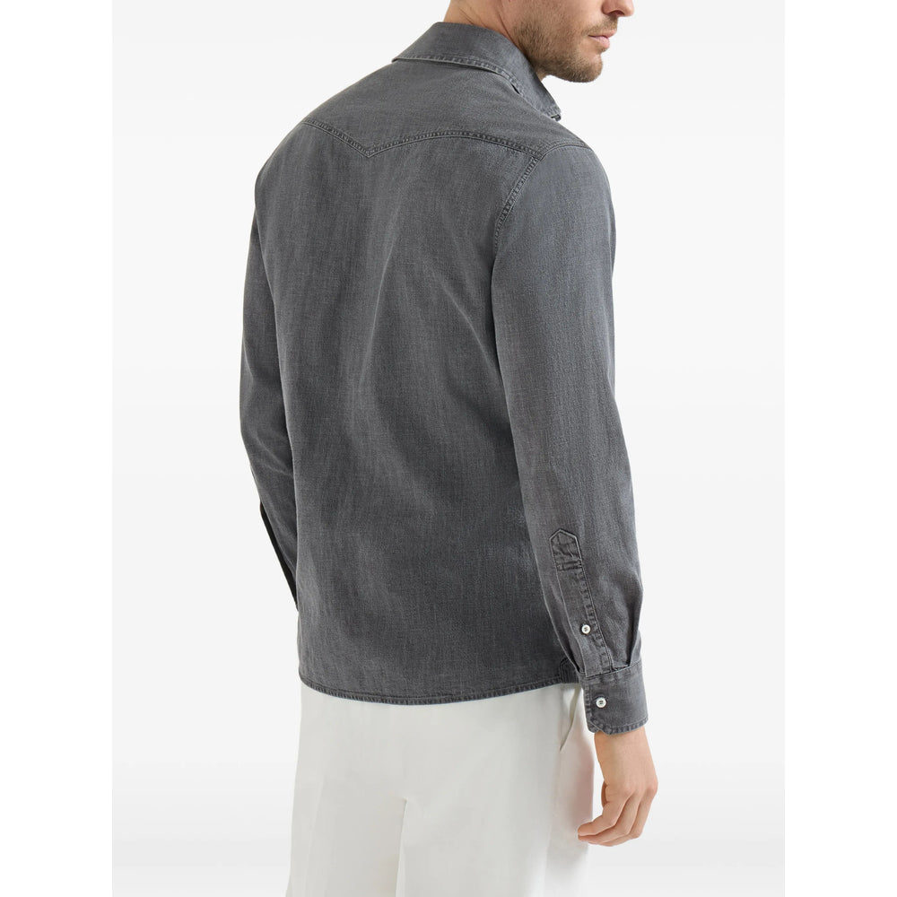Brunello Cucinelli Grey Shirts Men