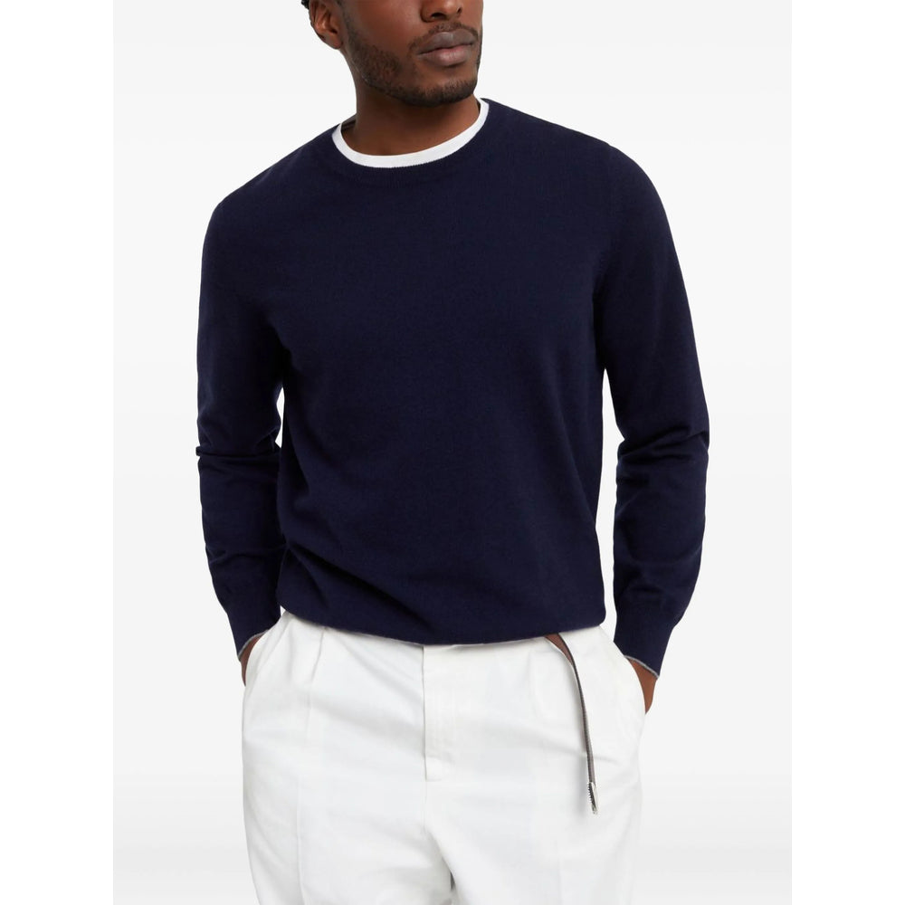 Brunello Cucinelli Blue Sweaters & Knitwear - Jumpers Men BRUNELLO CUCINELLI