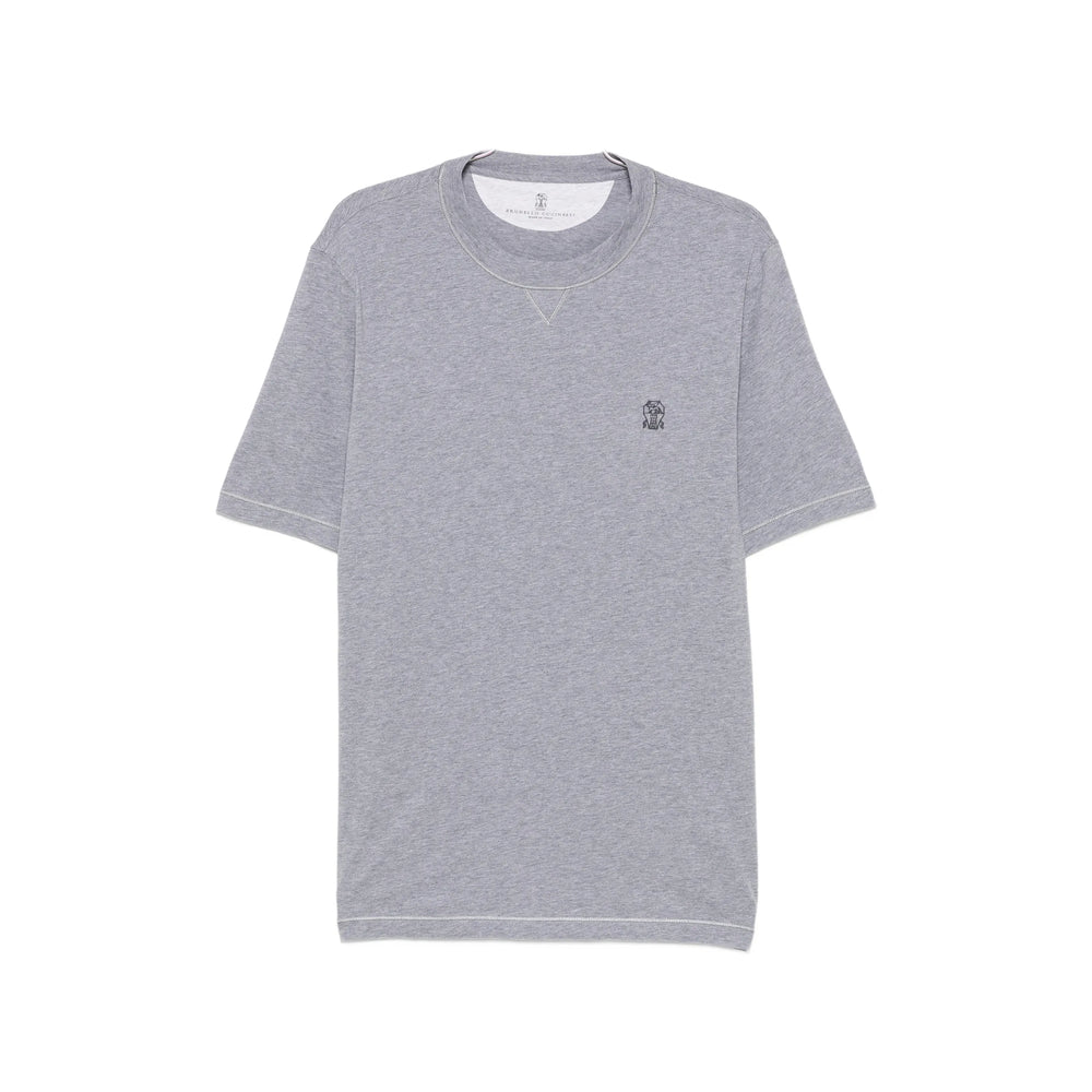 Brunello Cucinelli Grey T-Shirts & Vests - T-Shirts Men BRUNELLO CUCINELLI