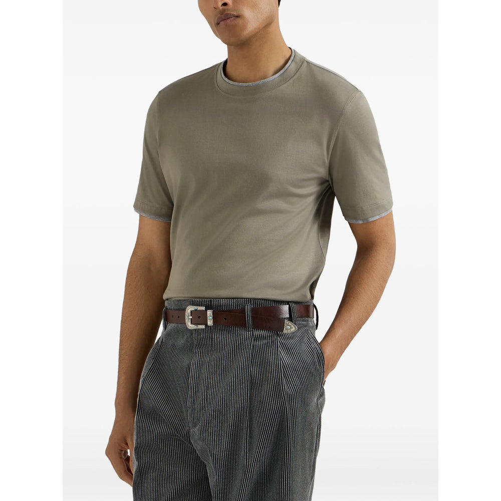 Brunello Cucinelli Grey T-Shirts & Vests - T-Shirts Men BRUNELLO CUCINELLI