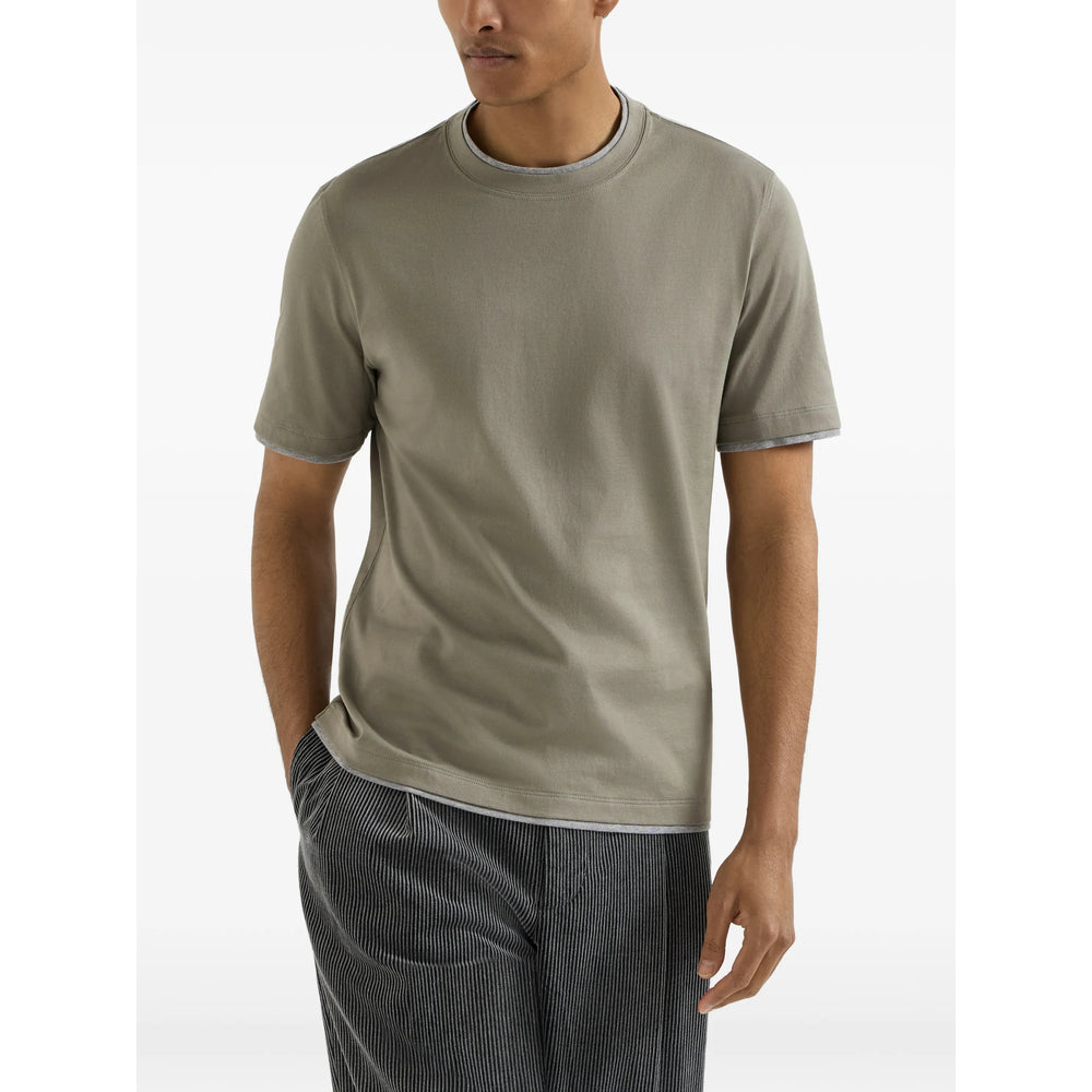 Brunello Cucinelli Grey T-Shirts & Vests - T-Shirts Men BRUNELLO CUCINELLI