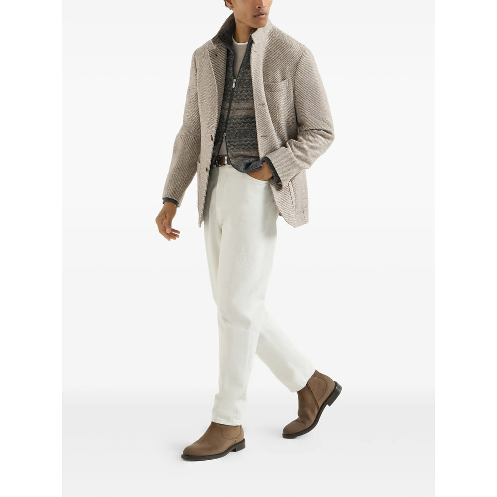 Brunello Cucinelli Grey T-Shirts & Vests - T-Shirts Men BRUNELLO CUCINELLI