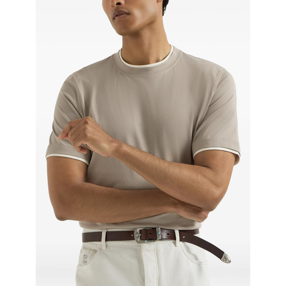 Brunello Cucinelli Grey T-Shirts & Vests - T-Shirts Men BRUNELLO CUCINELLI