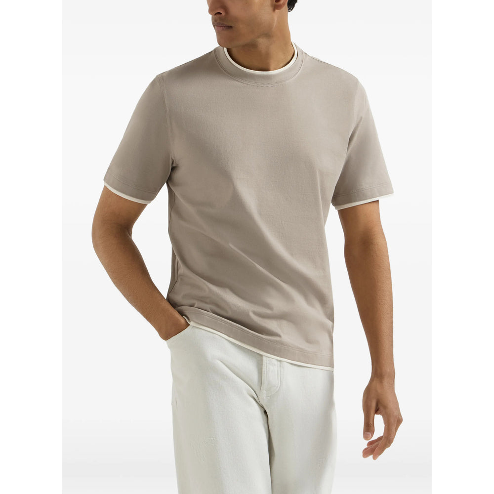 Brunello Cucinelli Grey T-Shirts & Vests - T-Shirts Men BRUNELLO CUCINELLI