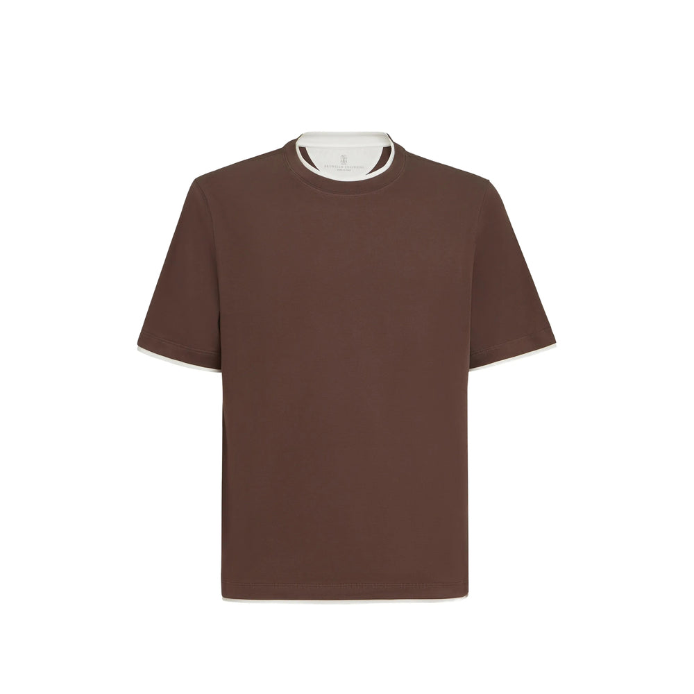Brunello Cucinelli Brown T-Shirts & Vests - T-Shirts Men BRUNELLO CUCINELLI