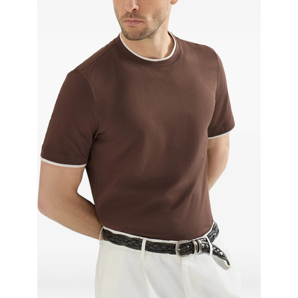 Brunello Cucinelli Brown T-Shirts & Vests - T-Shirts Men BRUNELLO CUCINELLI