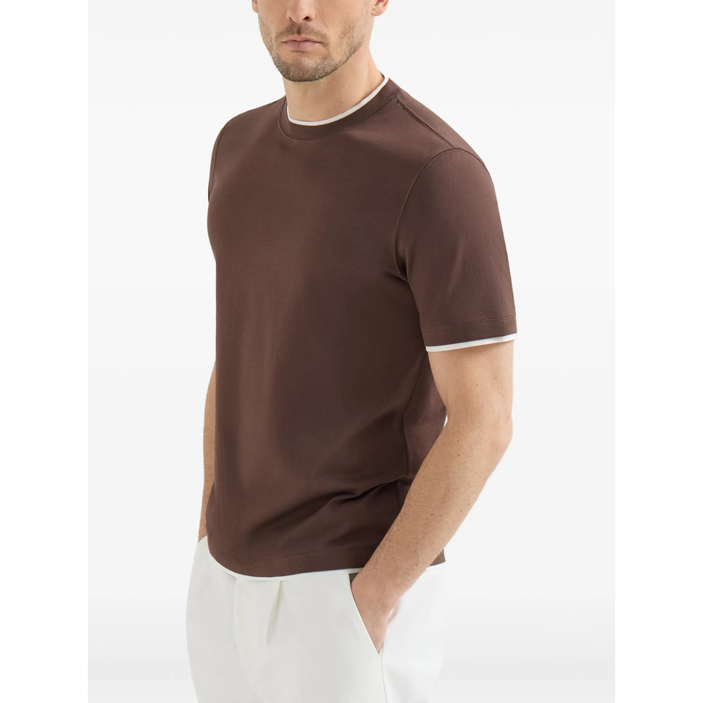 Brunello Cucinelli Brown T-Shirts & Vests - T-Shirts Men BRUNELLO CUCINELLI