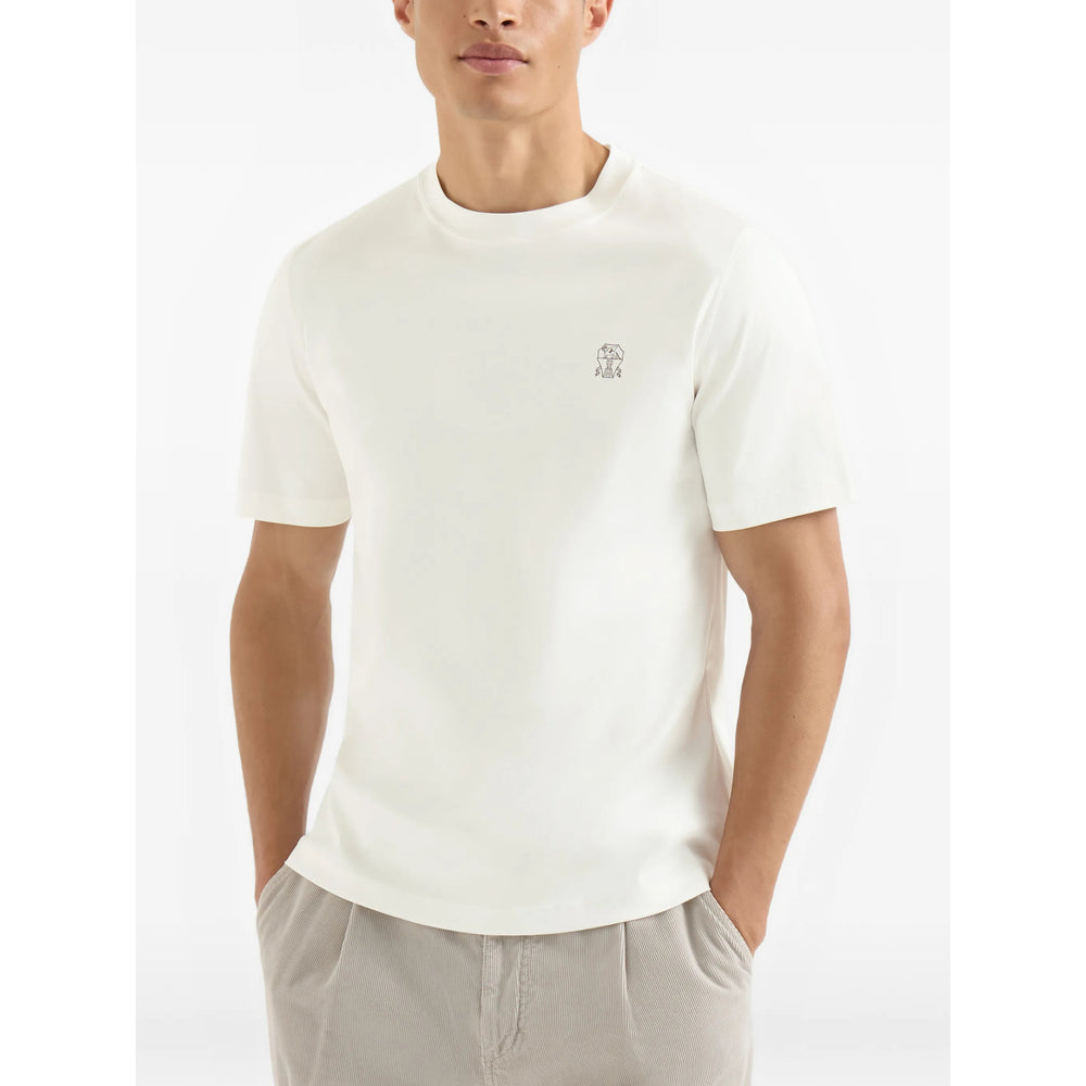 Brunello Cucinelli White T-Shirts & Vests - T-Shirts Men BRUNELLO CUCINELLI