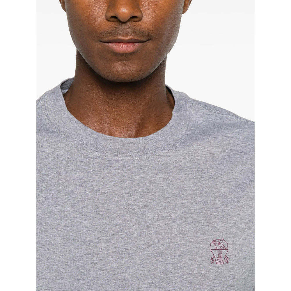 Brunello Cucinelli Grey T-Shirts & Vests - T-Shirts Men BRUNELLO CUCINELLI