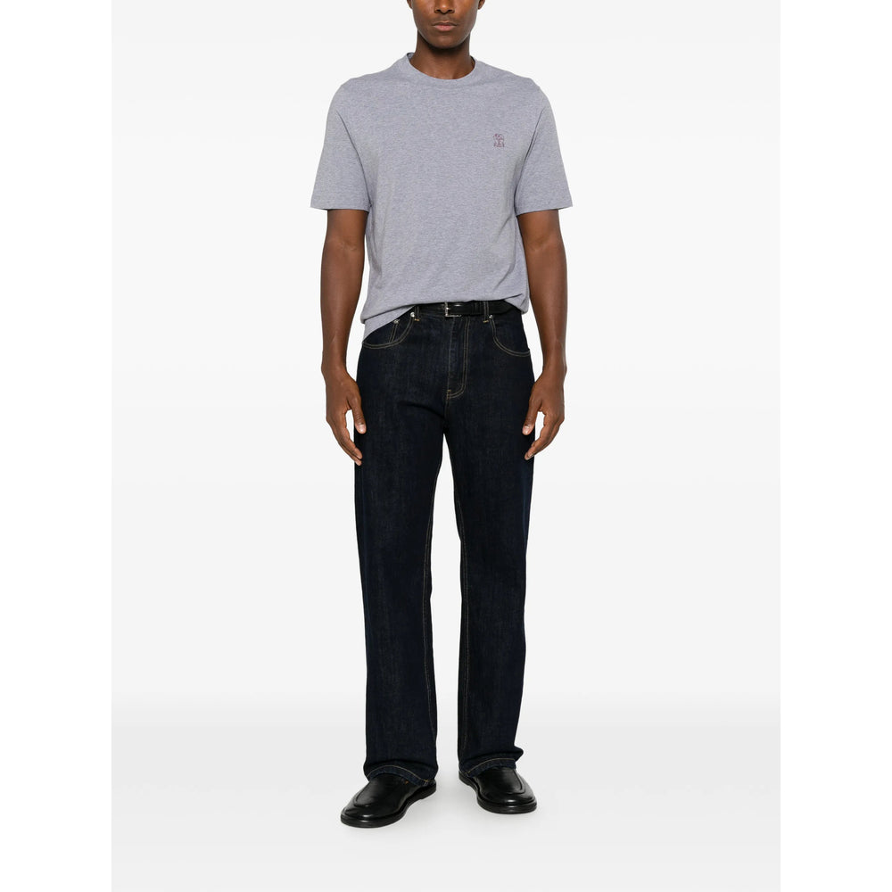 Brunello Cucinelli Grey T-Shirts & Vests - T-Shirts Men BRUNELLO CUCINELLI