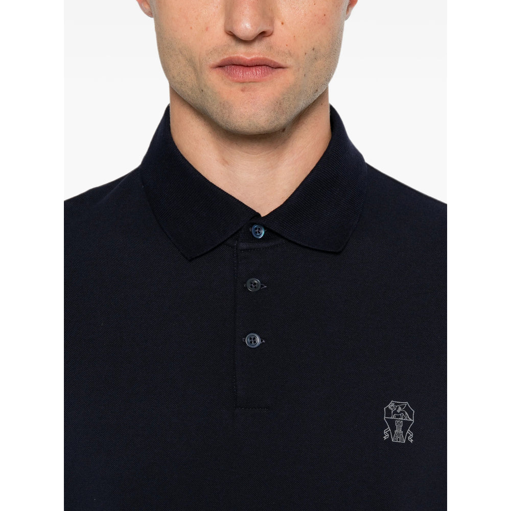 Brunello Cucinelli Blue Polo Shirts Men BRUNELLO CUCINELLI