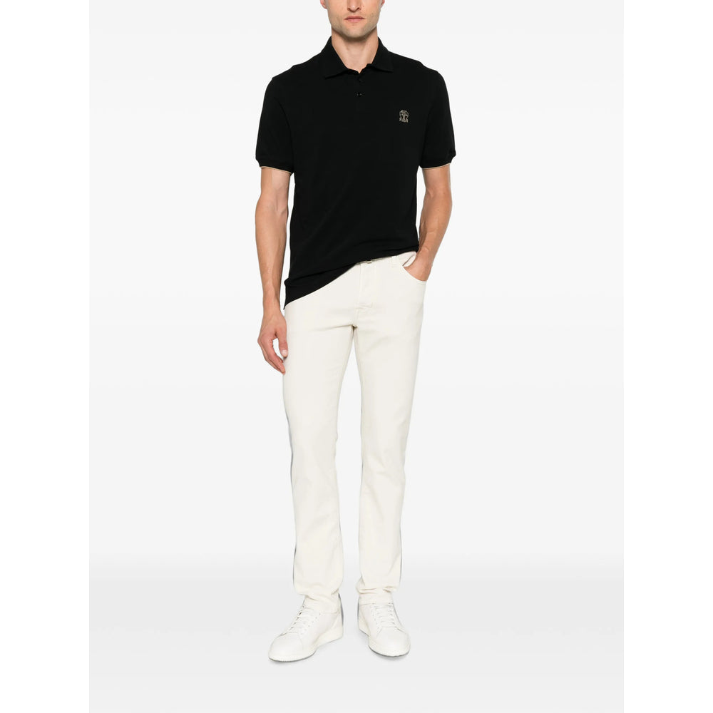 Brunello Cucinelli Black Polo Shirts Men BRUNELLO CUCINELLI