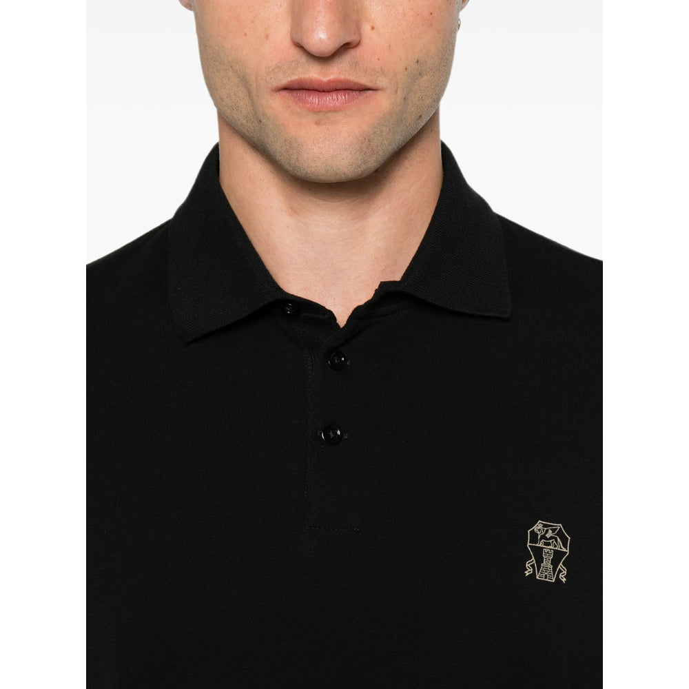 Brunello Cucinelli Black Polo Shirts Men BRUNELLO CUCINELLI
