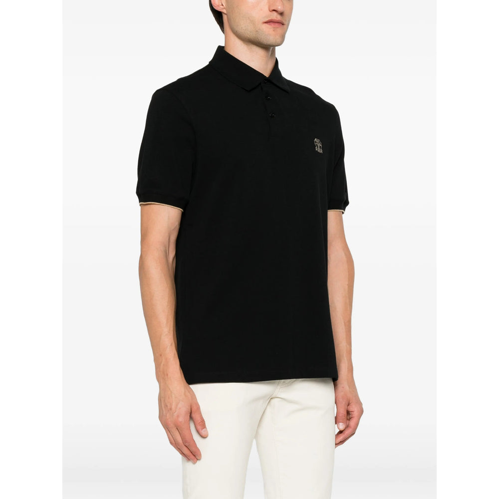Brunello Cucinelli Black Polo Shirts Men BRUNELLO CUCINELLI