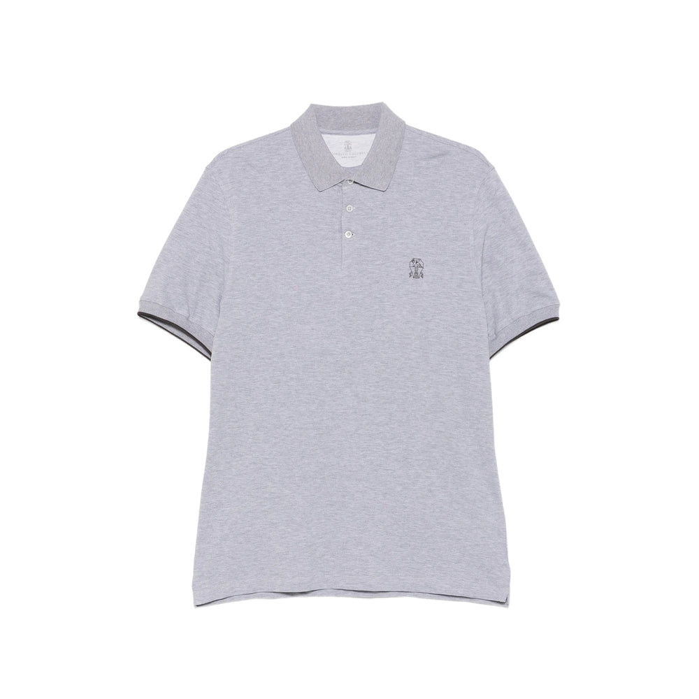 Brunello Cucinelli Grey Polo Shirts Men BRUNELLO CUCINELLI
